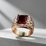 Hot new European and American plated 18k ruby engagement ring