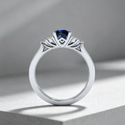 New inlaid sapphire zircon ring European and American hot-plated 925 silver princess engagement ring