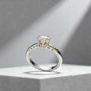 Ring Color Separation Crown Zircon Heart Shape