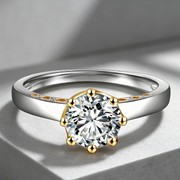 Ring Color Separation Crown Zircon Heart Shape