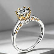 Ring Color Separation Crown Zircon Heart Shape