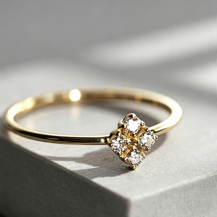 Four heart rings in the night sky