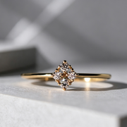 Four heart rings in the night sky