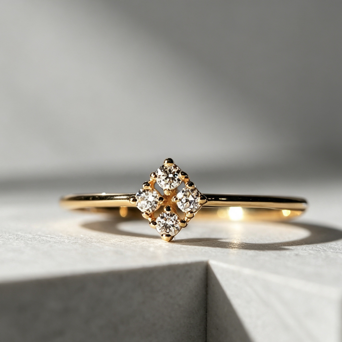 Four heart rings in the night sky