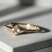 Four heart rings in the night sky