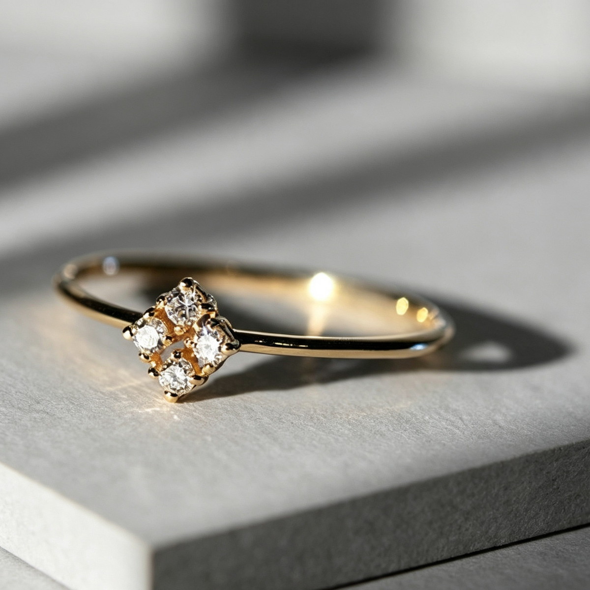 Four heart rings in the night sky