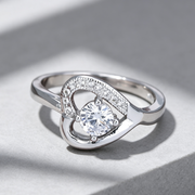 European and American ornaments inlaid with AAA high grade zircon heart rings