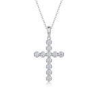 Entrust Luxury Fashion Diamond Pendant Necklace Set With Mosan Diamond Silver Ornaments