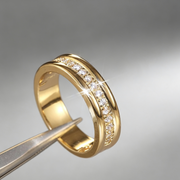 Simple Golden Sliver Rhinestones Ring Copper Plated RIngs Fashion Jewellery