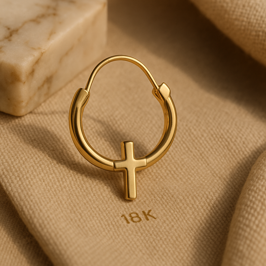 Kids’ Cross Earrings – Safe & Stylish Children’s Jewelry 18k