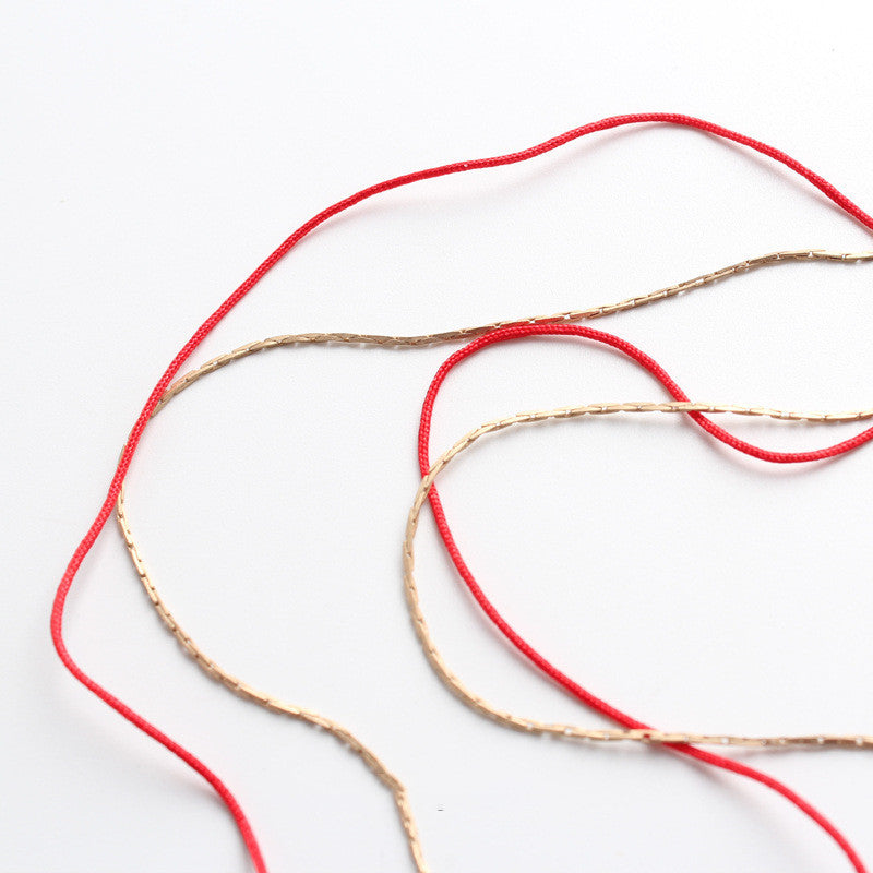 Textured Matt Gold Cross Double Layer Necklace Sweater Chain