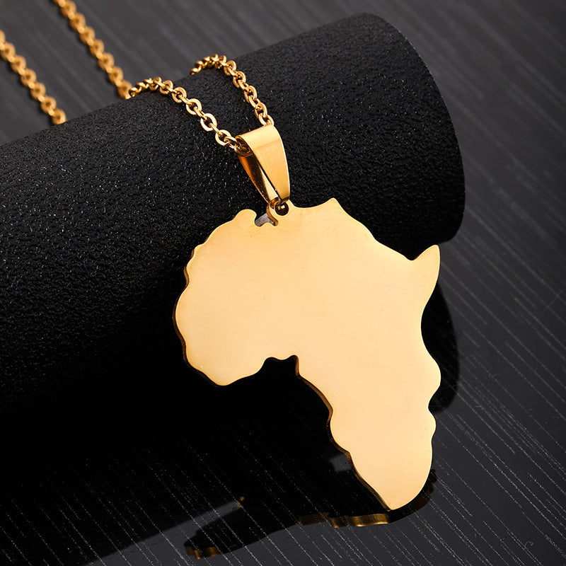 Fashion New Titanium Steel Glossy Gold Necklace