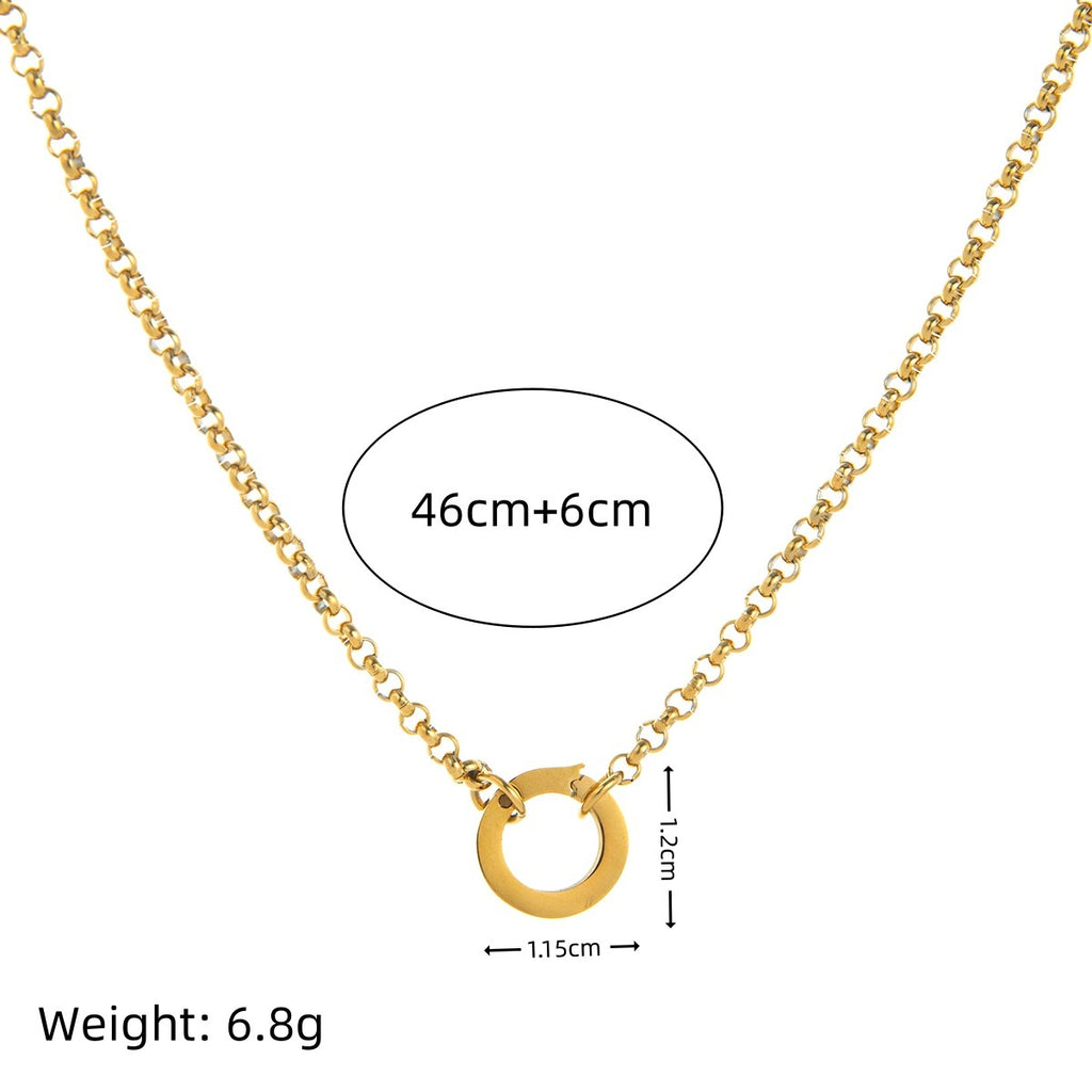 Stainless Steel DIY Vacuum Plating 18K Gold Color Protection Necklace