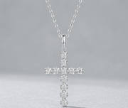 Entrust Luxury Fashion Diamond Pendant Necklace Set With Mosan Diamond Silver Ornaments
