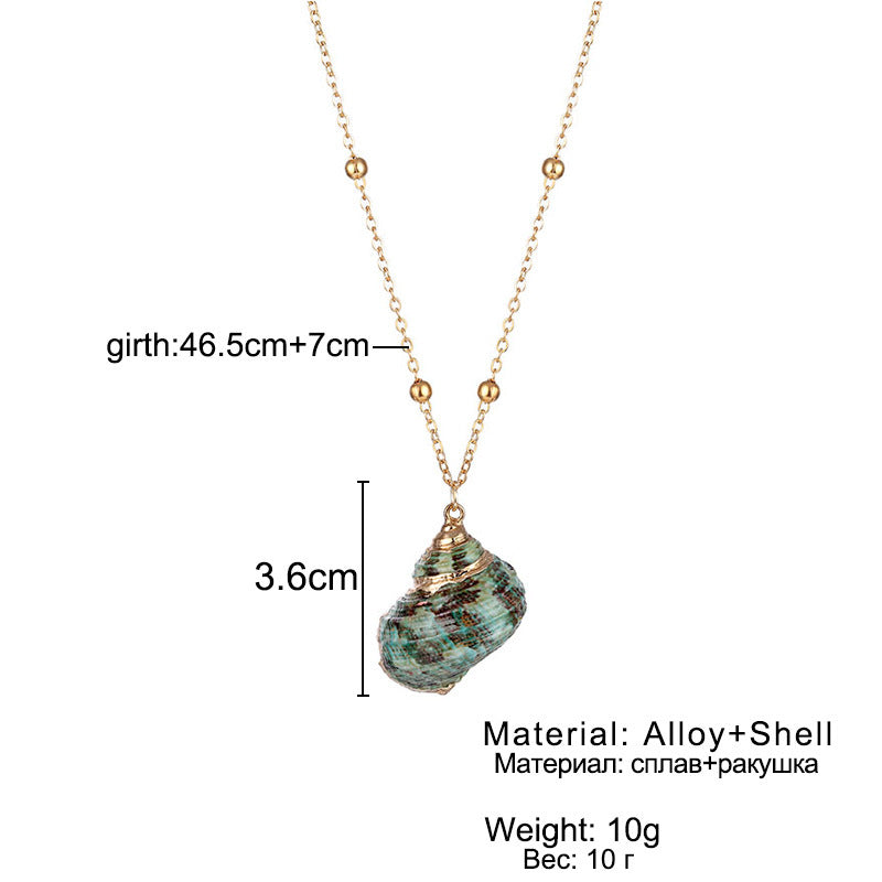 Women's Beach Shell Gold-plated Pendant Conch Necklace