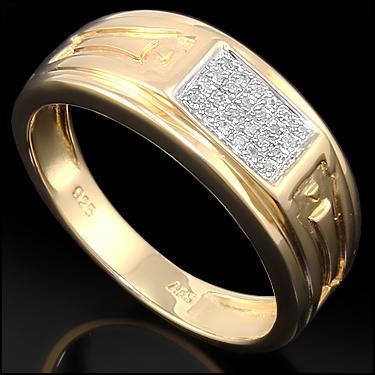 Gorgeous Unisex 14K Yellow Gold Over Sterling Silver Diamond Three-Piece Engagement Ring Set – Size 7 & Men’s Size 11