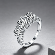 European and American ring engagement ring inlaid zircon ring jewelry