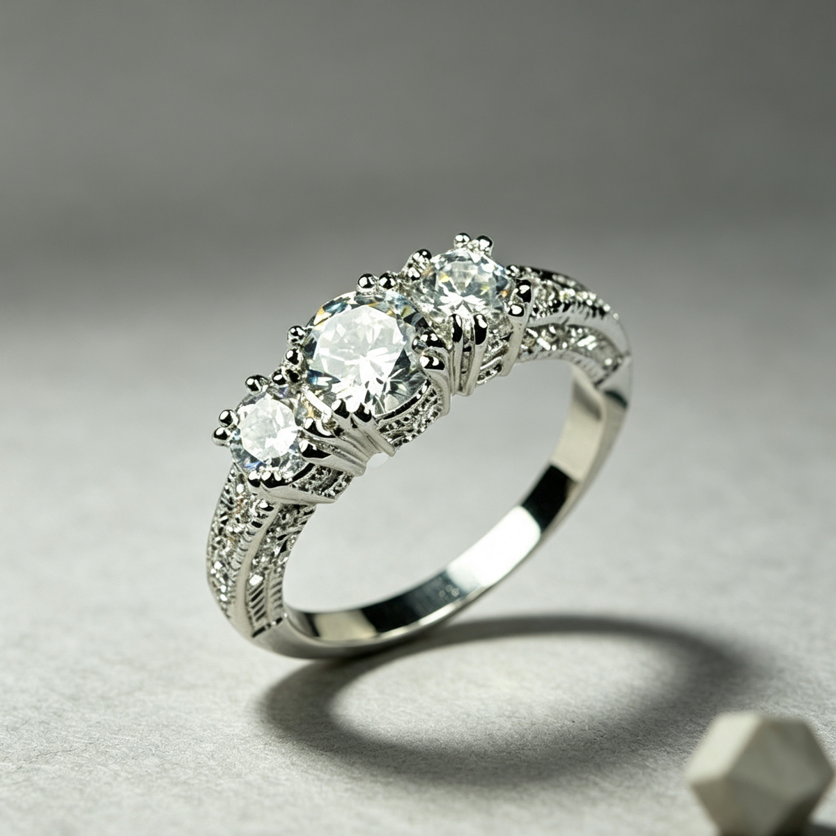 European and American ring engagement ring inlaid zircon ring jewelry