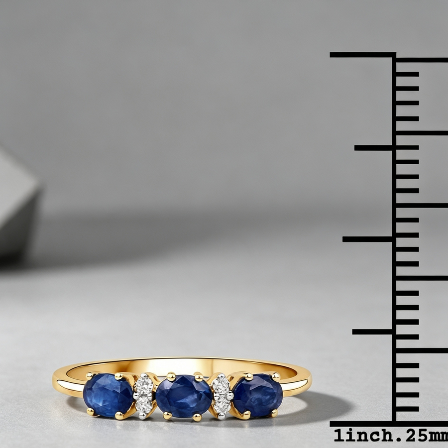 Gold Sapphire and Diamond Ring