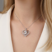 Heart-to-heart Connection - A Fashionable And Luxurious Diamond Jewelry Pendant Set With 1-carat Moissan Diamond S925 Sterling Silver And Platinum Plating