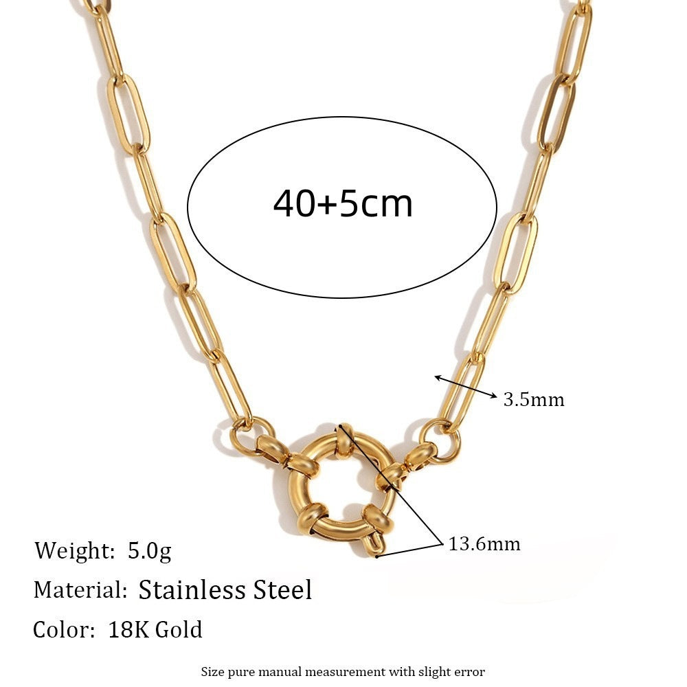 Stainless Steel DIY Vacuum Plating 18K Gold Color Protection Necklace