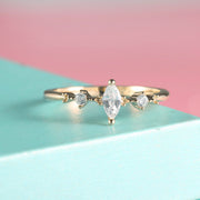 Diamond Plating Rose Gold Ladies Ring