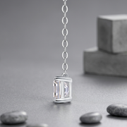 Eternal - A Fashionable And Luxurious Diamond Jewelry Pendant Set With Square Moissanite S925 Sterling Silver