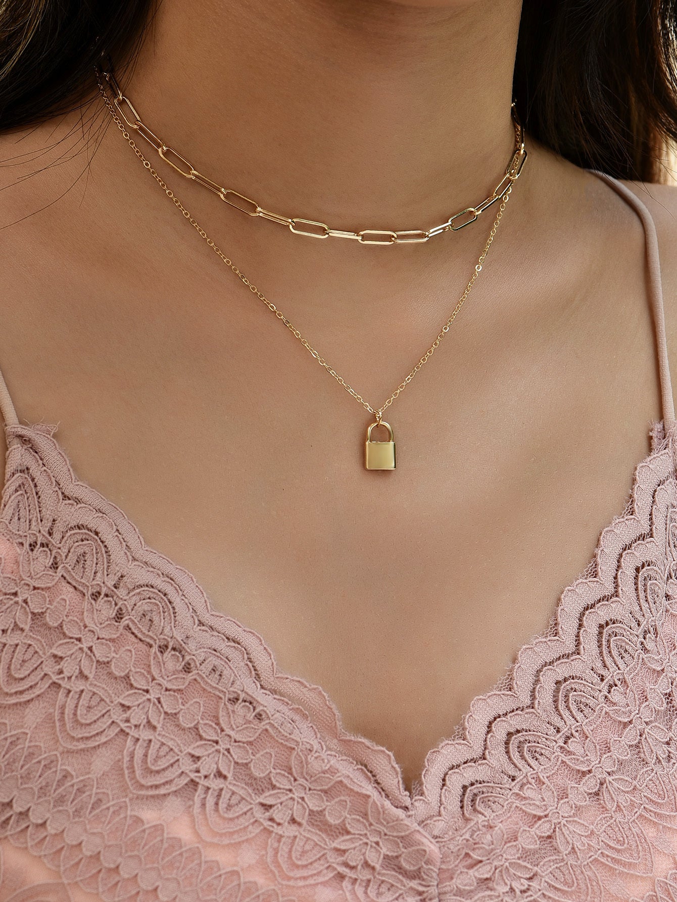 Creative Lady Multi-layer Wearing Necklace Gold