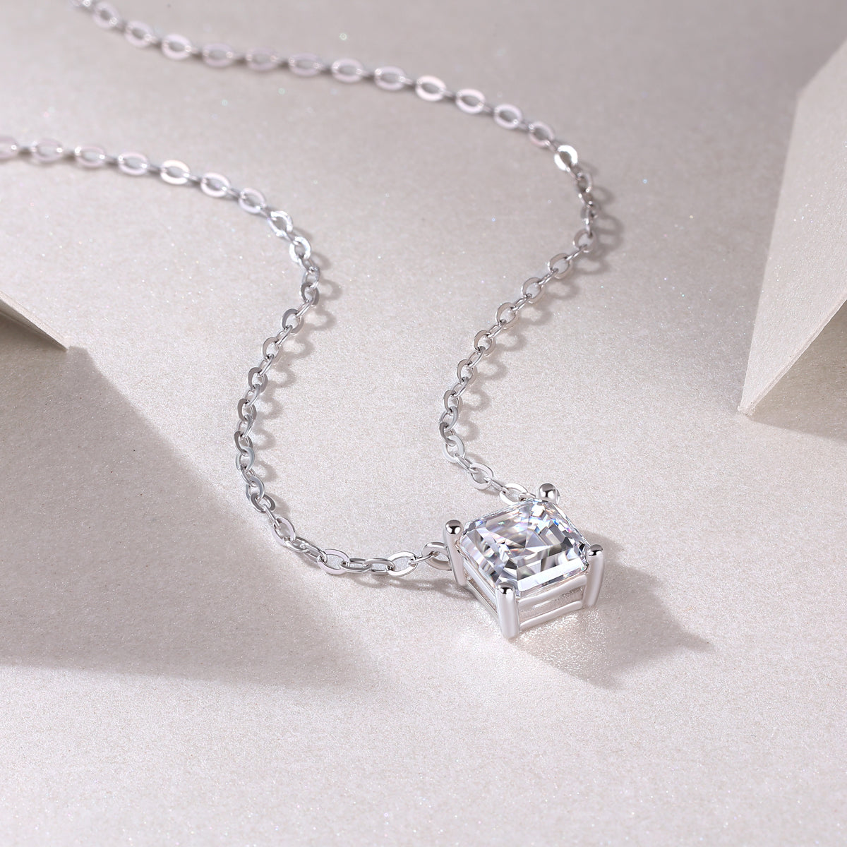 Eternal - A Fashionable And Luxurious Diamond Jewelry Pendant Set With Square Moissanite S925 Sterling Silver