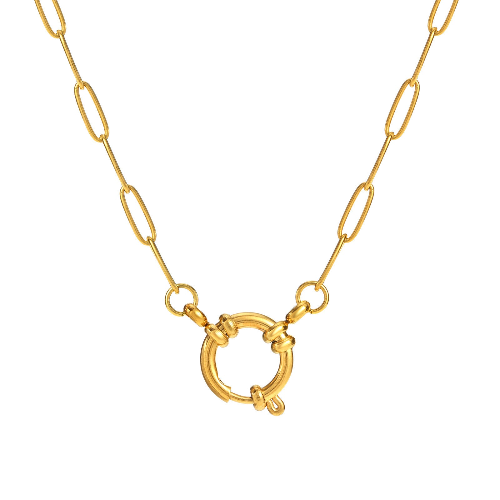 Stainless Steel DIY Vacuum Plating 18K Gold Color Protection Necklace