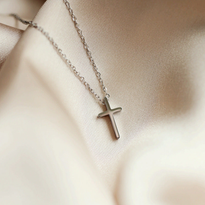 Cross Necklace Light Luxury Minority Titanium Steel Gold Clavicle Chain