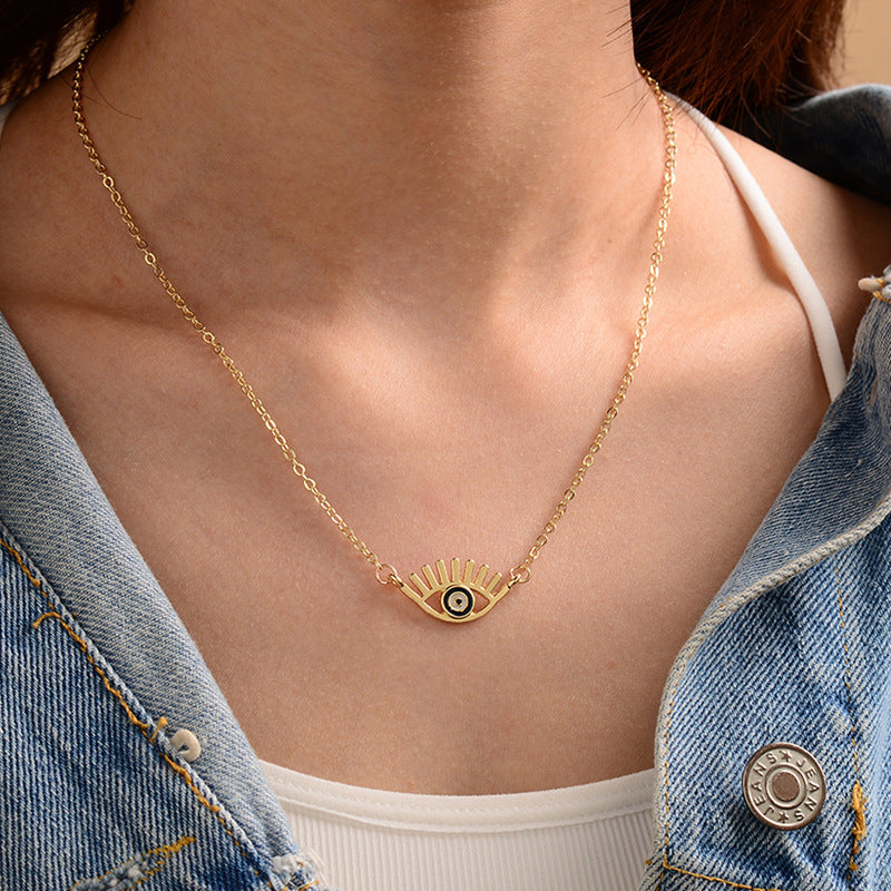 Fashion gold-plated devil's eye necklace