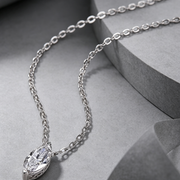 A Fashionable Jewelry Pendant Set Moissanite S925 Sterling Silver And Platinum-plated Diamond In The Shape Of A Horse's Eye. Moissanite Silver Jewelry