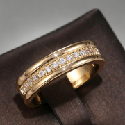 Simple Golden Sliver Rhinestones Ring Copper Plated RIngs Fashion Jewellery