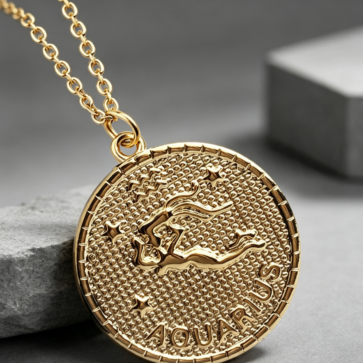 Aquarius Medallion Necklace – 18"