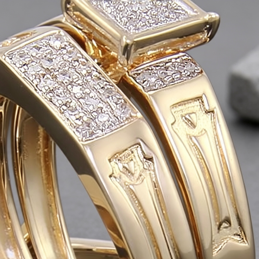 Three-Piece Engagement Ring Set