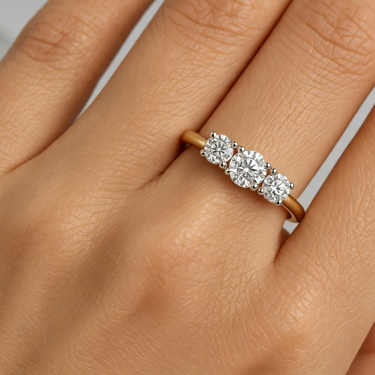 CTW Diamond Triple Stone Ring 7"