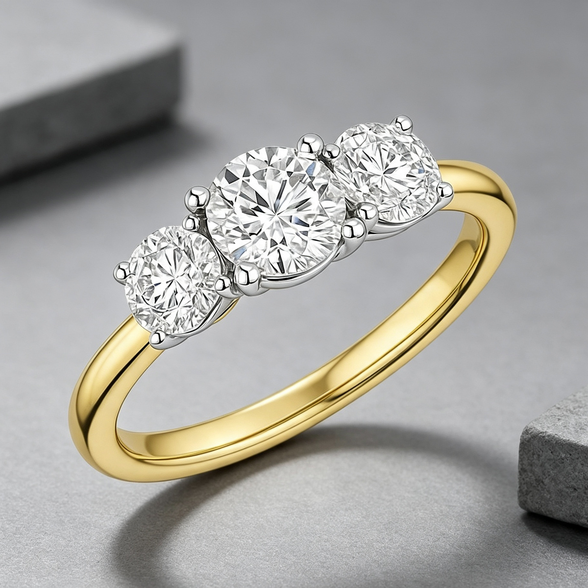 CTW Diamond Triple Stone Ring 7"