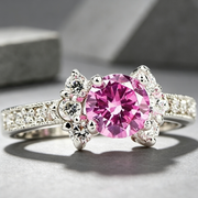 New Hot European And American Princess Ring Champagne Gem Engagement Ring Lady
