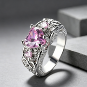 Beauty Princess ring heart-shaped ruby engagement ring