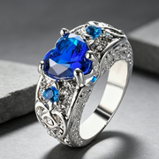 Beauty Princess ring heart-shaped ruby engagement ring