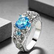 Beauty Princess ring heart-shaped ruby engagement ring