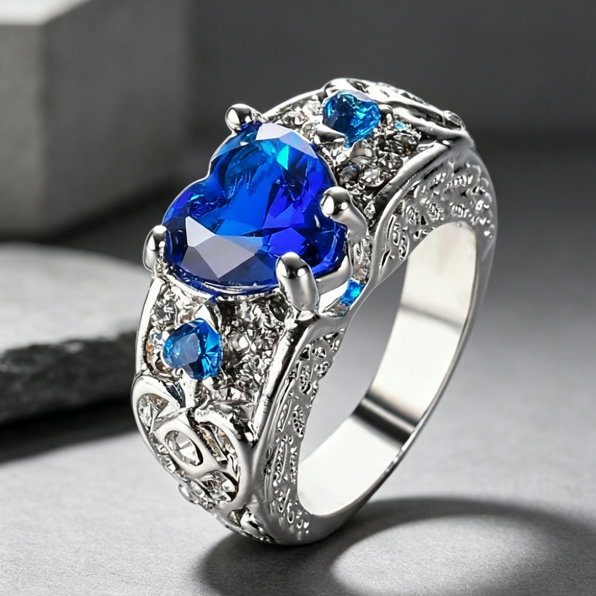 Beauty Princess ring heart-shaped ruby engagement ring