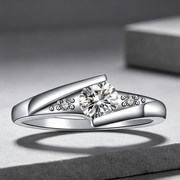 European and American popular best-selling ornaments AAA zircon plating white gold hand ornament fashion brief Engagement Wedding Ring wholesale