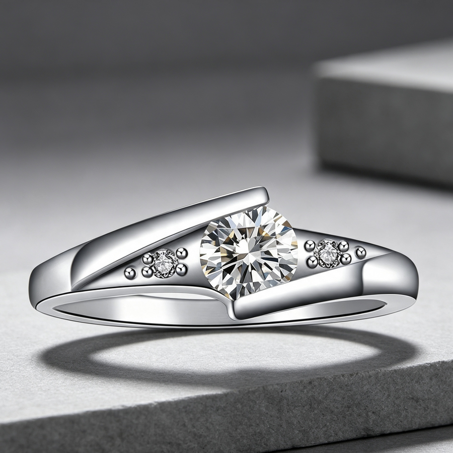 European and American popular best-selling ornaments AAA zircon plating white gold hand ornament fashion brief Engagement Wedding Ring wholesale