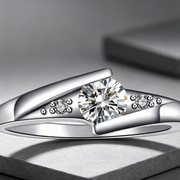 European and American popular best-selling ornaments AAA zircon plating white gold hand ornament fashion brief Engagement Wedding Ring wholesale