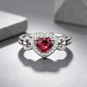 Women's Red Heart-shaped Wedding Ring Personalized Bracelet