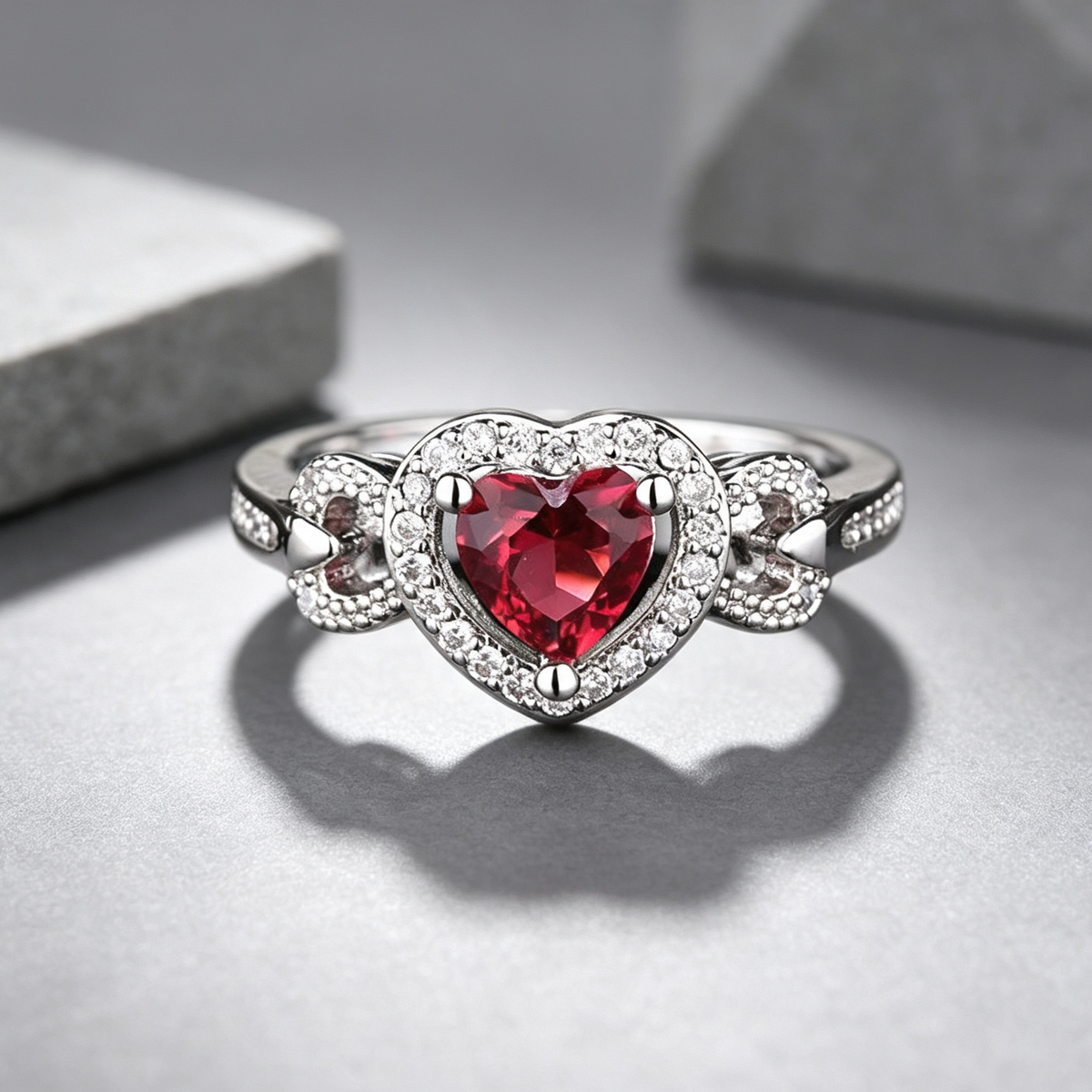 Women's Red Heart-shaped Wedding Ring Personalized Bracelet