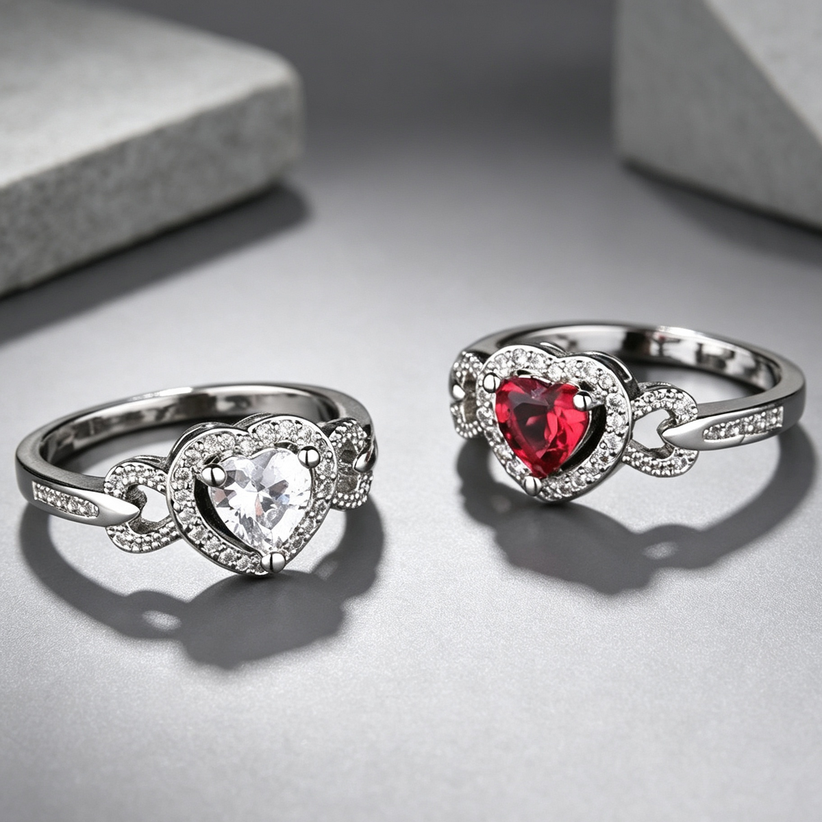Women's Red Heart-shaped Wedding Ring Personalized Bracelet