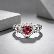 Women's Red Heart-shaped Wedding Ring Personalized Bracelet